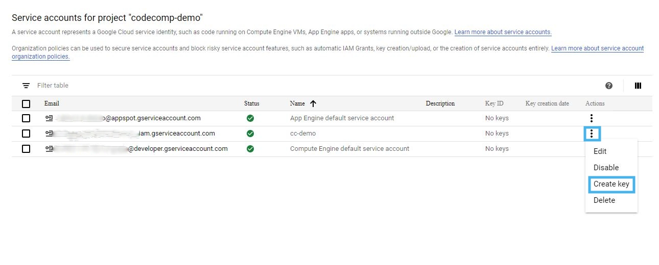 Service Account Create Key